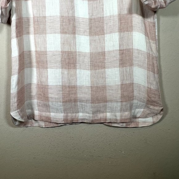 First Monday Anthropologie Plaid Linen Dress Small Lined Long Sleeve Shirt Dress - Picture 6 of 11